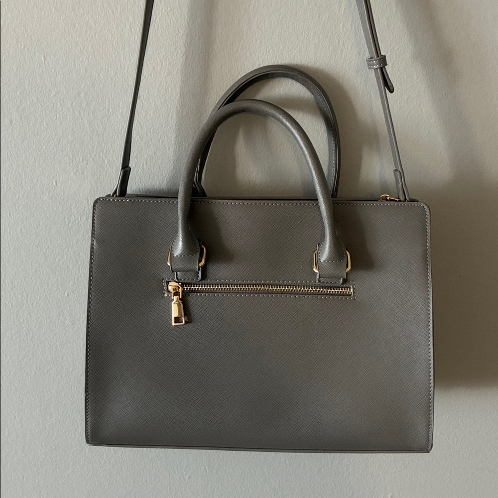 Miztique Shoulder Hand Bag Gray Gold New! - Picture 4 of 10